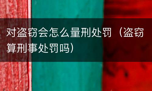 对盗窃会怎么量刑处罚（盗窃算刑事处罚吗）