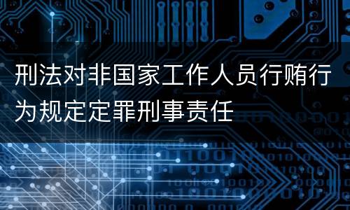 刑法对非国家工作人员行贿行为规定定罪刑事责任