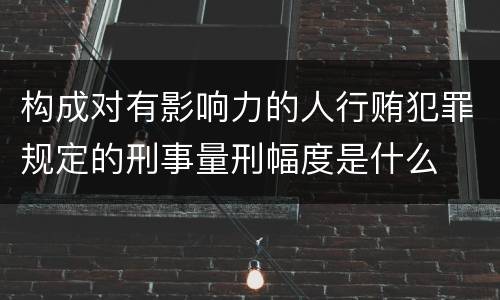 构成对有影响力的人行贿犯罪规定的刑事量刑幅度是什么