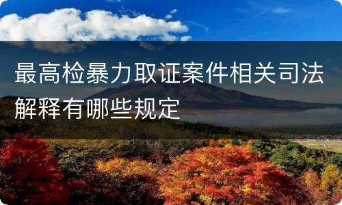 最高检暴力取证案件相关司法解释有哪些规定