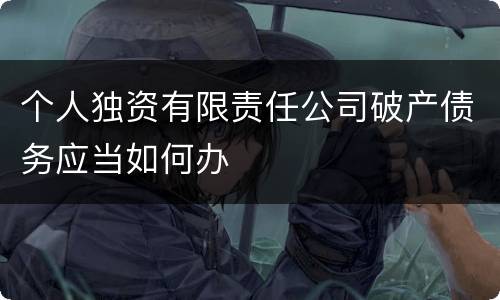 个人独资有限责任公司破产债务应当如何办