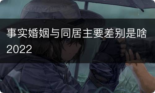 事实婚姻与同居主要差别是啥2022