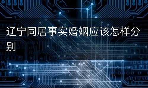 辽宁同居事实婚姻应该怎样分别