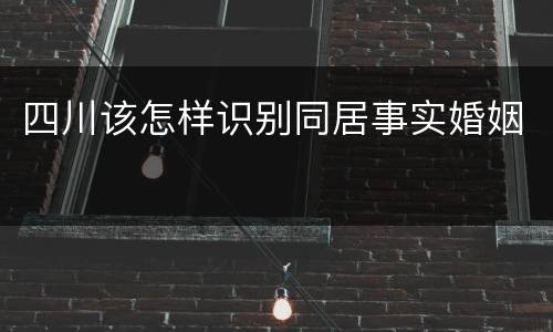 四川该怎样识别同居事实婚姻