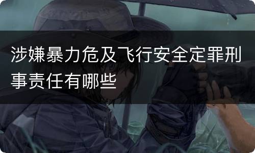 涉嫌暴力危及飞行安全定罪刑事责任有哪些