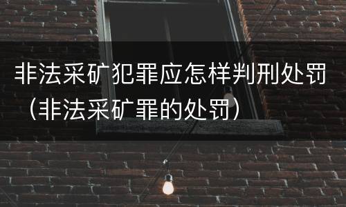 非法采矿犯罪应怎样判刑处罚（非法采矿罪的处罚）