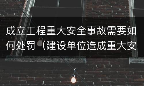 成立工程重大安全事故需要如何处罚（建设单位造成重大安全事故）