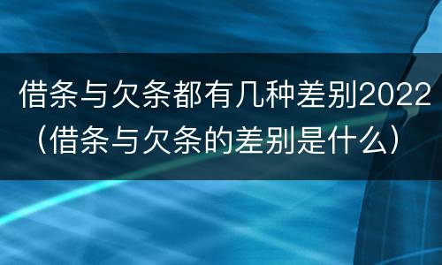 借条与欠条都有几种差别2022（借条与欠条的差别是什么）