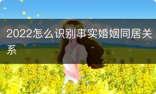 2022怎么识别事实婚姻同居关系