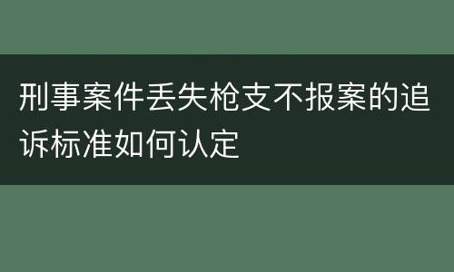 刑事案件丢失枪支不报案的追诉标准如何认定