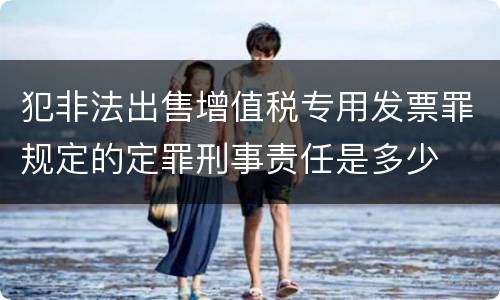 犯非法出售增值税专用发票罪规定的定罪刑事责任是多少
