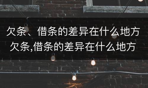 欠条、借条的差异在什么地方 欠条,借条的差异在什么地方填