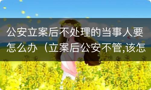 公安立案后不处理的当事人要怎么办（立案后公安不管,该怎么办?）