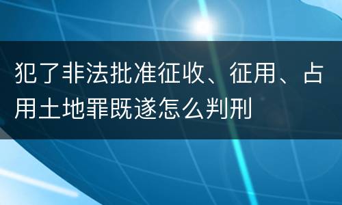 犯了非法批准征收、征用、占用土地罪既遂怎么判刑
