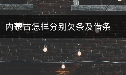 内蒙古怎样分别欠条及借条