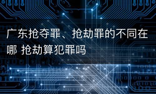 广东抢夺罪、抢劫罪的不同在哪 抢劫算犯罪吗