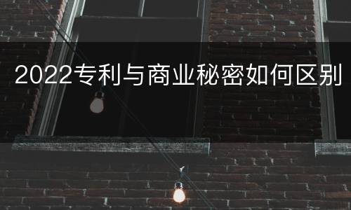 2022专利与商业秘密如何区别
