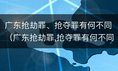 广东抢劫罪、抢夺罪有何不同（广东抢劫罪,抢夺罪有何不同处罚）