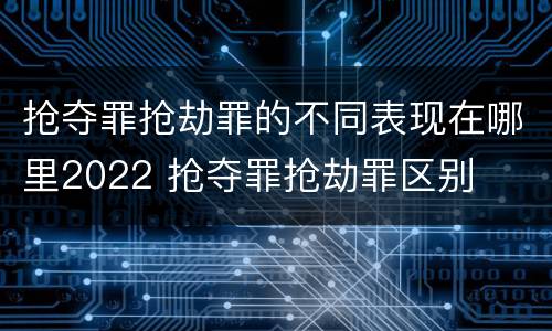 抢夺罪抢劫罪的不同表现在哪里2022 抢夺罪抢劫罪区别