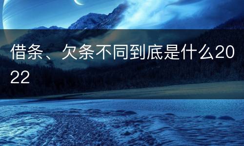 借条、欠条不同到底是什么2022