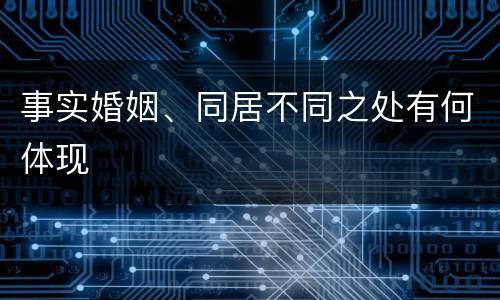 事实婚姻、同居不同之处有何体现