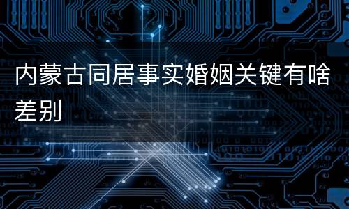 内蒙古同居事实婚姻关键有啥差别