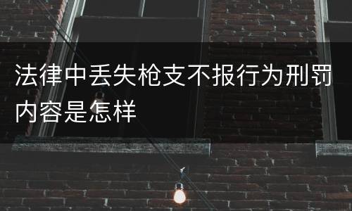 法律中丢失枪支不报行为刑罚内容是怎样