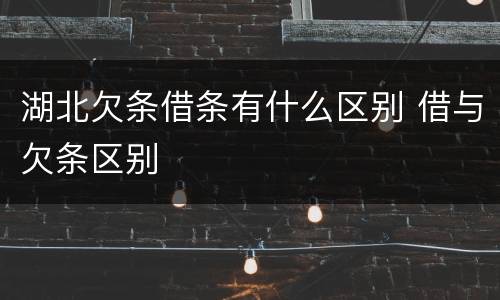 湖北欠条借条有什么区别 借与欠条区别