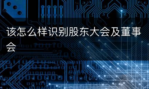 该怎么样识别股东大会及董事会