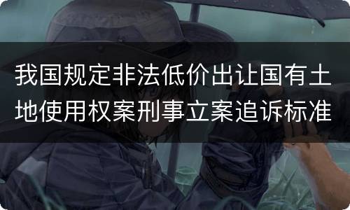 我国规定非法低价出让国有土地使用权案刑事立案追诉标准有哪些规定
