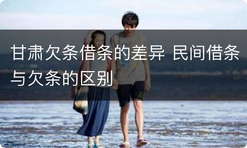 甘肃欠条借条的差异 民间借条与欠条的区别