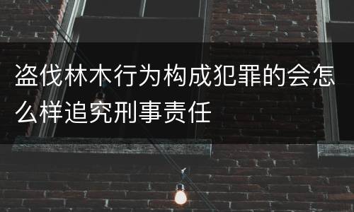 盗伐林木行为构成犯罪的会怎么样追究刑事责任