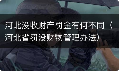 河北没收财产罚金有何不同（河北省罚没财物管理办法）