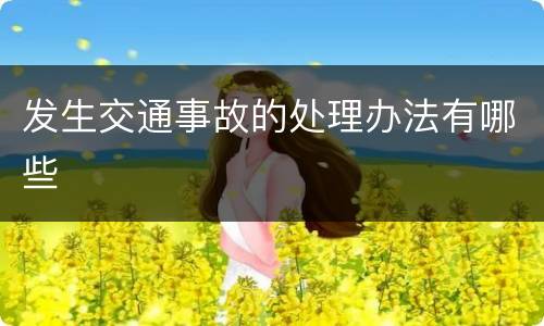 发生交通事故的处理办法有哪些