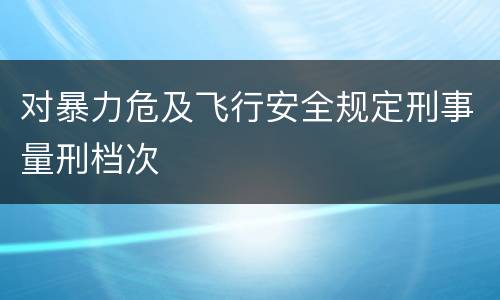 对暴力危及飞行安全规定刑事量刑档次