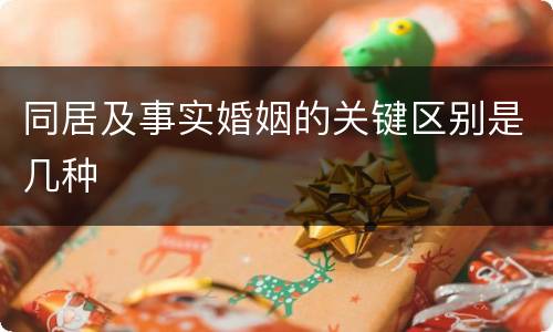 同居及事实婚姻的关键区别是几种