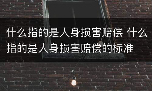什么指的是人身损害赔偿 什么指的是人身损害赔偿的标准