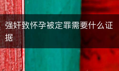 强奸致怀孕被定罪需要什么证据