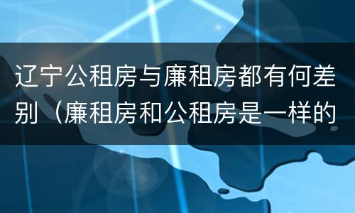 辽宁公租房与廉租房都有何差别（廉租房和公租房是一样的吗）