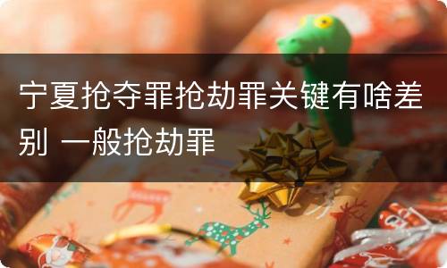 宁夏抢夺罪抢劫罪关键有啥差别 一般抢劫罪