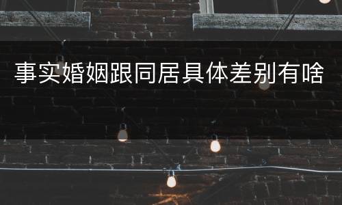 事实婚姻跟同居具体差别有啥