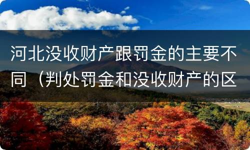 河北没收财产跟罚金的主要不同（判处罚金和没收财产的区别）