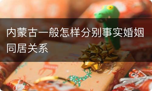 内蒙古一般怎样分别事实婚姻同居关系