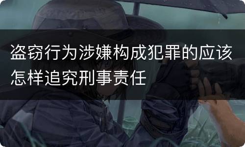 盗窃行为涉嫌构成犯罪的应该怎样追究刑事责任