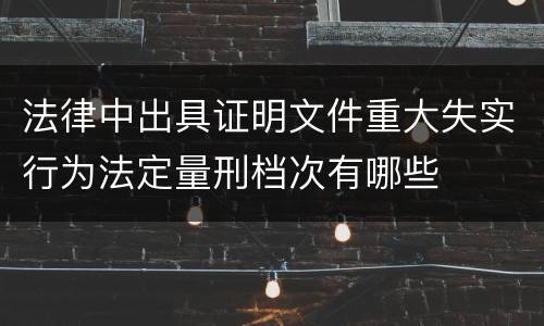 法律中出具证明文件重大失实行为法定量刑档次有哪些