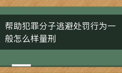 帮助犯罪分子逃避处罚行为一般怎么样量刑