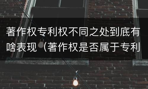著作权专利权不同之处到底有啥表现（著作权是否属于专利）