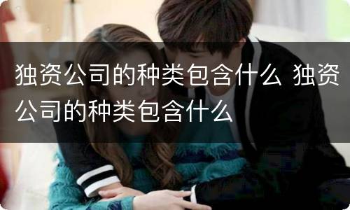独资公司的种类包含什么 独资公司的种类包含什么