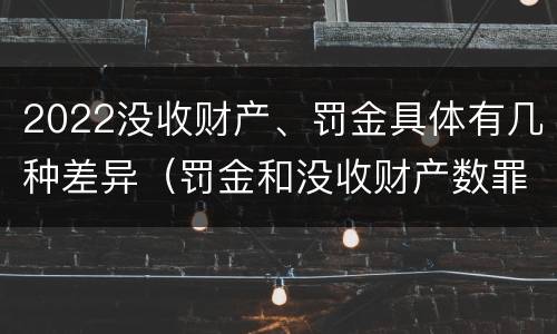 2022没收财产、罚金具体有几种差异（罚金和没收财产数罪并罚）