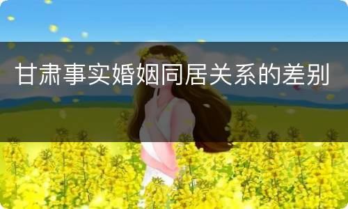 甘肃事实婚姻同居关系的差别
